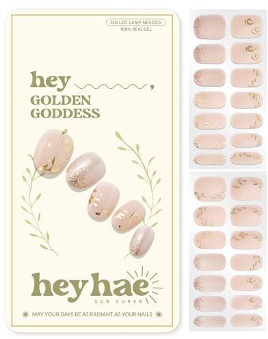 Heyhae Semi Cured Gel Nail Strips - Hey, Golden Goddess