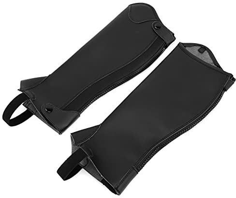 VGEBY Barn Ridning Half Chap, Super Fiber Läder Benskydd, Fullängds Dragkedja med Bottenknappförsegling, Nära Passande Design för Ridträning