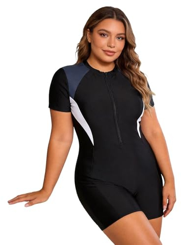 Combinaison en néoprène pour femme - manches - Fermeture éclair - Pour adulte - Maillot de bain une pièce - Pour la plage - Combinaison de plongée légère - Pour l'extérieur confort