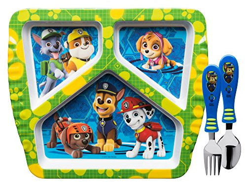 Zak Designs PWPB-2071 Kindergeschirr-Set, Melamin, Paw Patrol Boy, 3-teilig