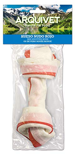 Arquivet, Hueso Nudo Rojo, Snacks Piel para Perros, 11 cm (Bolsa 1 ud,)