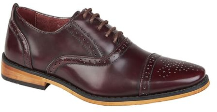 Goor - Scarpe Stringate Modello Brogues - Bambini (34 EU) (Bordeaux)