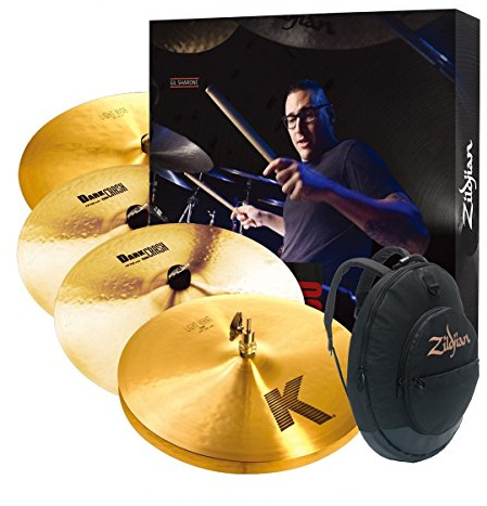 Zildjian KP100 K Series Cymbal Box Set - 15 Hi-Hats, 19 Thin Crash, 22 Light Ride, 17 Thin Crash, TGIG, Bronze