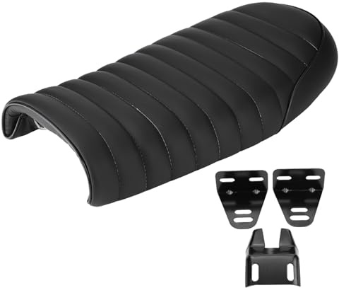 Selle de coussin de selle vintage, cuir PU moto Coussin de selle plate pour selle Cafe Racer Vintage pour CG125 GN CG CB400SS(d)