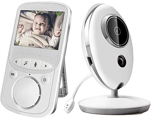 Monitor para bebés, LCD inalámbrico de Audio y Video Monitor para bebés Radio Nanny Music Intercom IR 24H Cámara portátil para bebés, Visión Nocturna y Monitor térmico, Cámara de vigilancia Interior