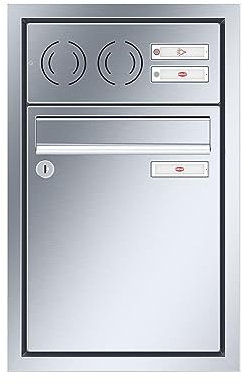 RENZ/Eckrahmen/Unterputz-Briefkastenanlage Einbau-Briefkasten / V4A-Edelstahl/Volumen 8 L/Sprechsieb Oben/Dein-Briefkasten.de