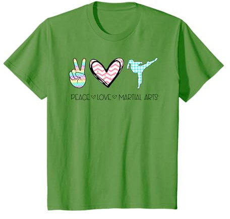 Peace Love Martial Arts Cute Design for Women Teen Girls T-Shirt