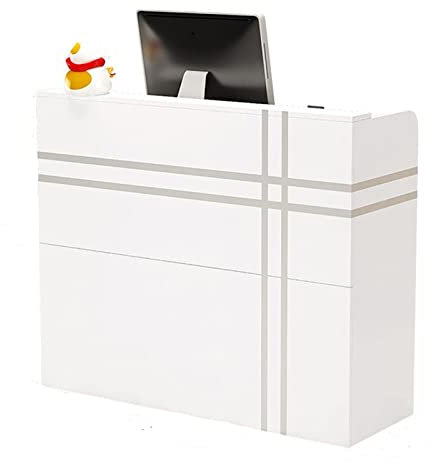 KIKIRon Empfangstheke Einfache und moderne Registrierkasse COUNTER SMALL SHOP BAR Tischbekleidung Convenience Store Commercial Reception Desk für die Lobby ( Farbe : White , Size 120x38x90cm )