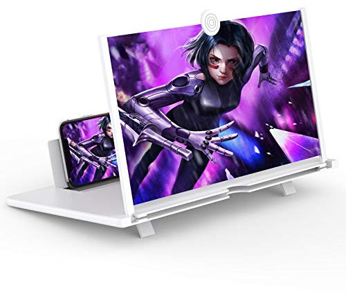 12 Screen Magnifier for Cell Phone -Fanlory 3D HD Magnifying Projector Screen Enlarger for Movies, Videos and Gaming – Foldable Phone Stand with Screen Amplifier–Compatible with All Smartphones