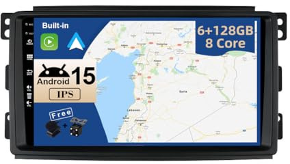JOYX - 6G+128G - Android 15 IPS Autoradio pour Benz Smart fortwo 451 (2005-2010) - sans Fil Carplay + Android Auto - LED Caméra + MIC - 2 Din 9 Pouce - DSP Dab Volant WLAN 4G 360-Caméra Fast-Boot AHD