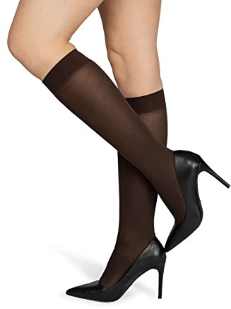 NOQ Marta - Calcetines para mujer, color liso, 40 den, microfibra opaca, mate, clásicos, con cintura cómoda, talla única