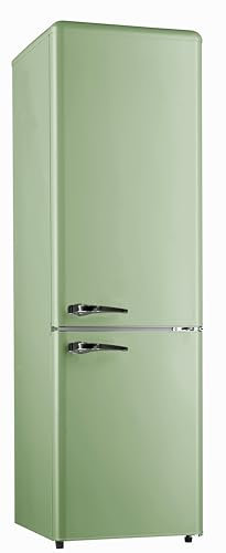 SCHOEPF – RKG265SG Kühl-Gefrierkombination – 249 L – Leise 41 dB – 4 Sterne Gefrierfach – Retro Design – Höhenverstellbare Füße – LED-Beleuchtung – 3 Glasablagen – Freistehend – Vintage Look