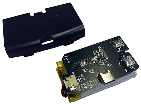 Game Boy Advance Rechargeable Battery Mod, 1800mAh Lithium LiPo, USB-C Charging, For Original Gameboy Advance (With Black (onyx) Cover)