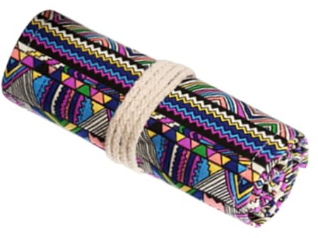 Generico Trousse à Crayons, Sac à Crayons Enroulable | Rouleaux pour | crayons à crayons, porte-stylo trousse en toile, trousse à crayons 48 fentes, étui à crayons stylos outils