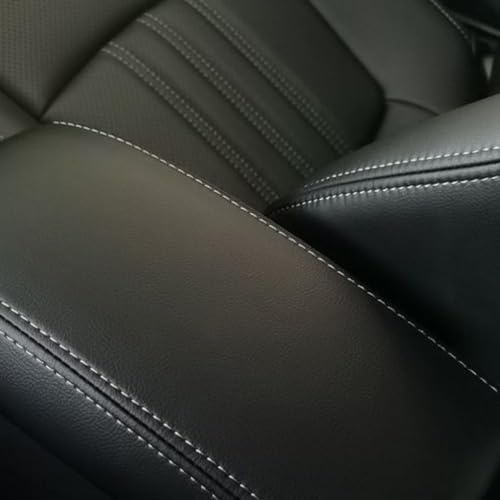 Bqieai Auto PU Pelle Copribraccioli, per T-Cross Centrale Console Bracciolo AntiGraffio Impermeabile Protezione Car Interni Accessori,A/Black Black