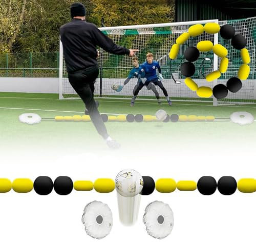 hKjPlvf 2,75 m Torwart-Abwehrausrüstungmit 2 Wassersäcken, Torwart-Trainingsausrüstung, für Reflex- und Beweglichkeitstraining, anwendbares Tor für Futsal-/Siebener-Fußballtor