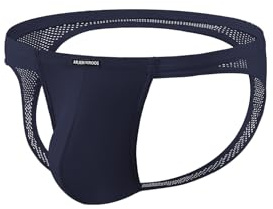 Casey Kevin Jockstrap herr nät underkläder, mesh ventilerande jockstrap sportunderkläder suspensorium män string tanga män, T4-bleu marin, M