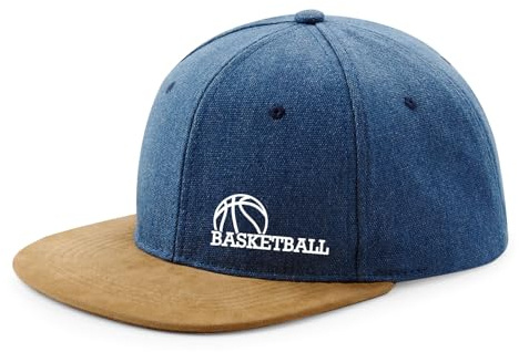 Huuraa Cappy Mütze Basketball Ball Denim Baumwolle und Polyester Snapback Kappe Geschenkidee