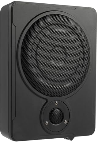 BJTDLLX 200 W bil subwoofer undersäte aktiv subwoofer, 8 tums aktiv subwoofer för bil, subwoofer set, dubbla lägen, med matchande anslutningskabel
