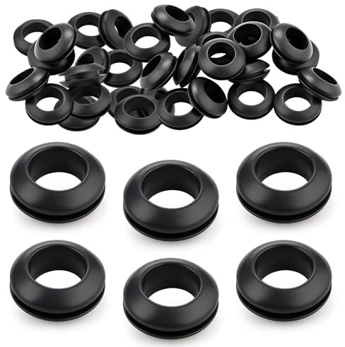 Nuts OT nuts 80 stycken kabelgenomföring gummi diameter 6 mm gummipip kabelgenomföring kabelhylsor genomföring gummipluggar för kabel tråd elektrisk installation kabelkanal kabelskydd