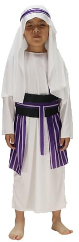 Generisch Elegante vestido de disfraz para niños y adultos, vestido tradicional para desfiles, unisex, para festivales, Blanco, M