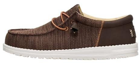 HEYDUDE Men's Wally Amazon Exclusive Styles Slip On Shoes, Brown, Size 11