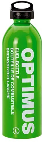 OPTIMUS OM8017608 1,0L (tamaño L) – Botella Resistente a la presión con Tapa a Prueba de niños para Combustible líquido – Ideal para Viajes Largos al Aire Libre y Camping