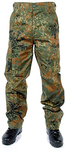 Mil-Tec US Ranger Hose Typ BDU • Herren Cargohose mit 6 geräumigen Taschen • Taktische Hose mit verstellbarem Kordelzug & Gürtelschlaufen • Feldhose für Outdoor, Arbeit & Freizeit • Flecktarn, XL
