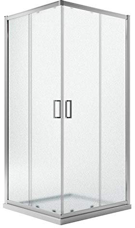 Eckeinstieg Duschkabine Quadratisch 90x90 H198 Satiniert 6mm Glas Mod. Ready