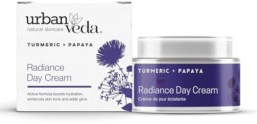 Urban Veda Brightening Day Cream | For Dry, Dull and Dehydrated Skin | Peptide and Turmerone | Pigmentation and Brightening | Acne Scar Creme | Collagen Face Cream | Face moisturiser| 50 ml