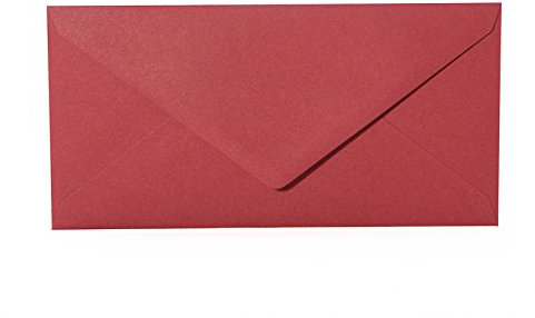 Paper24 25 Briefumschläge Bordeaux DIN lang 110x220 mm, 11x22 cm, ohne Fenster, Ideal für Einladungskarten Hochzeit Geburtstag u. ä.