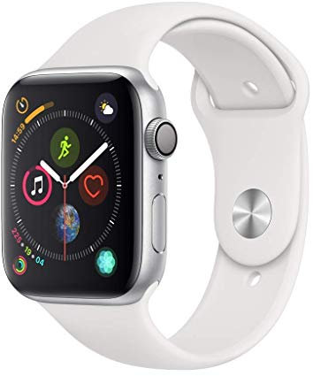 Apple Watch Series 4 44mm (GPS) - Aluminiumgehäuse Silber Weiß Sportarmband (Generalüberholt)