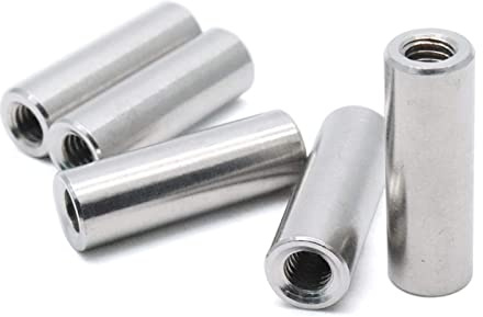 Xiaoyztan 5Pcs M6 Thread Round Coupling Nut Stainless Steel Sleeve Stud Nut Connecting Hardwares 30mm Height