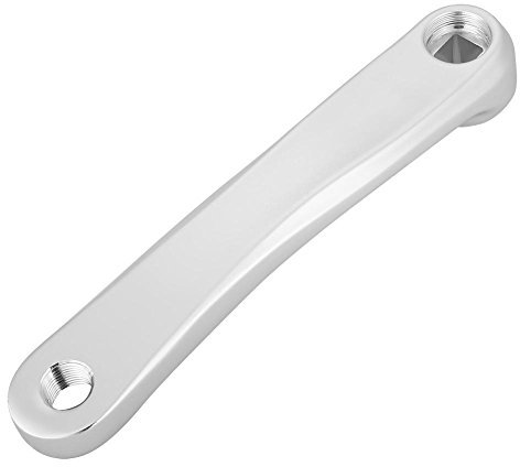 Dilwe Fahrrad Kurbelarm, Linke Seite Kurbel 170mm Aluminiumlegierung Fahrrad Single Chain Kurbel Teile Ersatz für Mountainbike Rennrad(Quadratisches Loch-Silber)