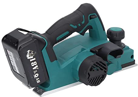 Rabot électrique sans Fil 18 V 12 000 Tr/min (sans batterie) Outil de Coupe de Bois à Main sans Fil Retrait Facile des Copeaux Rabot à Main avec Poignée Souple