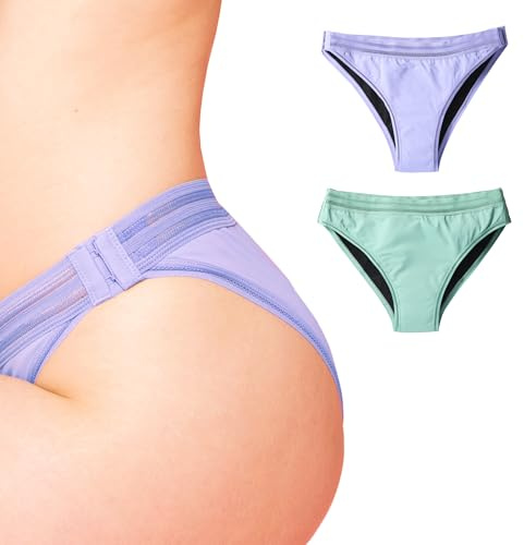 Beppy Bragas menstruales 2 Unidades Ropa Interior Menstrual para Flujo Medio o Leve - Calzones absorbentes Siren (M)