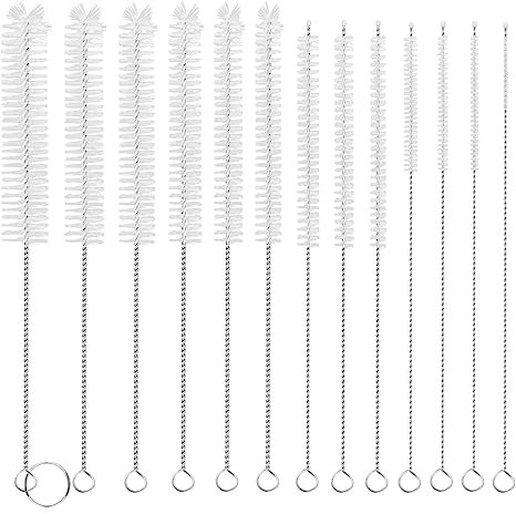 Flaschenbürste 13 Stück Reinigungsbürste Flasche Milchschlauchbürste Silikon Reinigungspinsel Strohhalmbürste Vielseitige Babyflaschenbürste für Reinigen Düse Teekanne Kaffeemaschinen Strohhalme Bürst