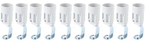 10 st. E14 hållare lampsockel E12 till E14 adapter Kandelaber-sockel-lamphållare E14 glödlampa hållare ljusstång tillbehör nyckellös högtemperaturbeständig vit