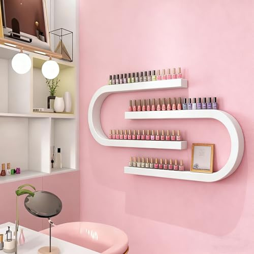FUYAO Scaffale per scaffali per Bottiglia per Smalto per Unghie Montato a Parete, Porta di stoccaggio del Profumo ad a Forma di U, Supporto per Salone Multifunzionale/Beauty/Unghie