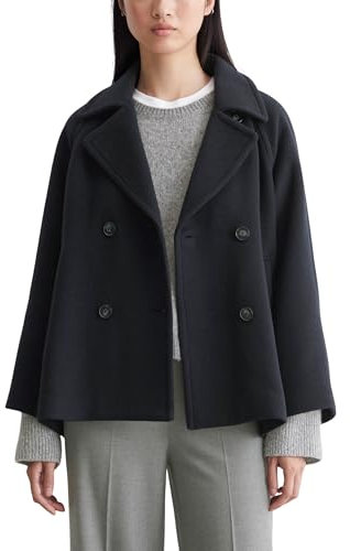 Marc O'Polo Damen Cabanjacke mit Reverskragen elegant, Blau (Deep Blue Sea), 40