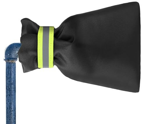 BEEWAY Grande housse de robinet d'extérieur pour l'hiver, protection contre le gel avec bande réfléchissante, imperméable et épaisse qui protège votre robinet du gel