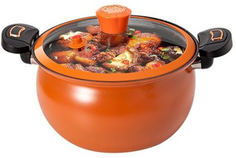 Tktouci Olla Expres Pequeña,Menaje De Cocina De Cocción Rápida | Olla Express Antiadherente De Calentamiento Rápido Con Tapa Transparente Para Preparar Guisos Sopas Y Alimentos