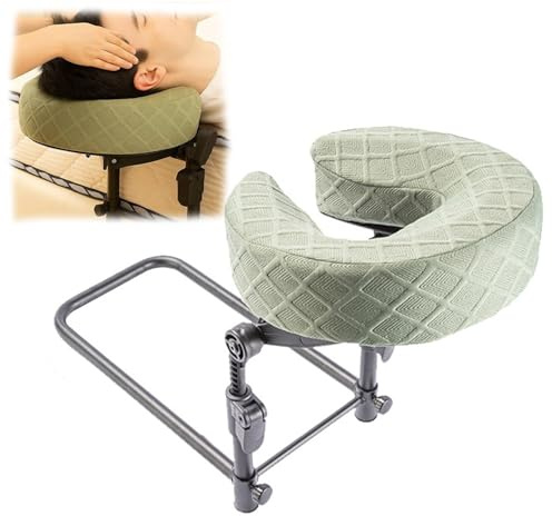 LZTET Appui-TêTe De Massage pour Lit,Berceau Facial Lit,Berceau Universel Spa Et Institut Beauté avec Oreiller,pour Massages en Salon,RéCupéRation AprèS Une Chirurgie Oculaire(Green)