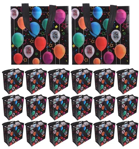 Angoily 30pezzi Sacchetti per Dolciumi al Neon in Tessuto Non Tessuto con Manici Buste Regalo Riutilizzabili per Caramelle Compleanni e Feste