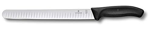 Victorinox Swiss Classic, Profi Schinkenmesser, Extra Scharfe Klinge, Kullenschliff, 25 cm, Kunststoffgriff, Rostfreier Stahl, schwarz