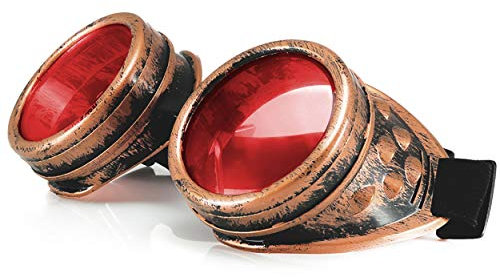 WELDING CYBER GOGGLES Schutzbrille Schweißen Goth cosplay STEAMPUNK COSPLAY GOTH ANTIQUE VICTORIAN WITH SPIKES Includes FREE set Lense Shades UV400 Protection Morefaz(TM) (Gold)