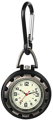 Lancardo Clip On Quartz Watch for Men and Women Glow in The Dark Backpack Buckle Belt Fob Watch for Doctors Nurses Chefs Hiking or Climbing