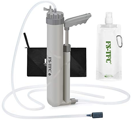 FS-TFC Water Purifier Survival Gear 4-Stage Portable Water Filter 1.5L/Min Fast Flow for Personal or Small Group Hiking, Camping, Travel, and Emergency Preparedness