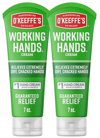 O'Keeffe's Working Hands Hand Cream for Extreme Dryness - 7 oz Tube (2 Pack) - Repairing Skincare for Cracked, Dry Hands