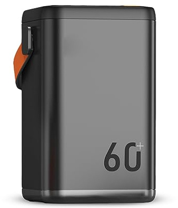 18W Bärbar kraftstation, 60000mAh Power Bank Backup-batteri med hög kapacitet, med 4 utgångar och 2 ingångar, USB-port, PD 3.0 Typ C-port, för utomhusbruk Grå